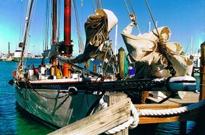 "Schooner Wharf Dock 1, Key West, FL" 35mm color photograph.  Roy Al Rendahl